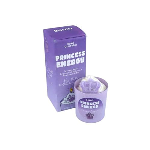 Image of Bomb Cosmetics Princess Energy Soy Wax Candle Scented Essential Oils Piped Candle in Glass Jar