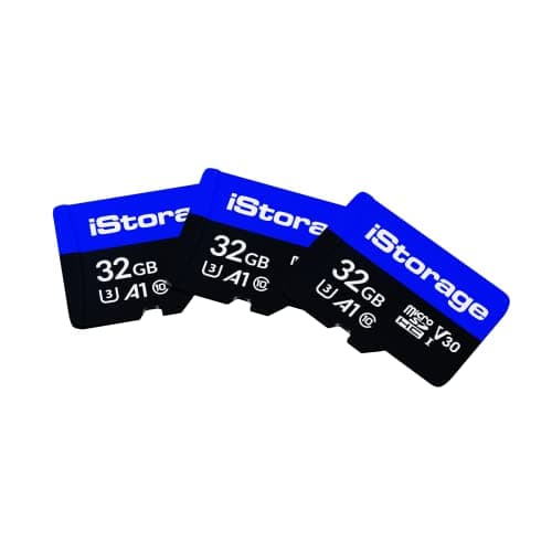 Image of 3 Pack iStorage microSD Card 32GB | Encrypt Data stored on iStorage microSD Cards Using datAshur SD USB Flash Drive | Compatible with datAshur SD Drives only