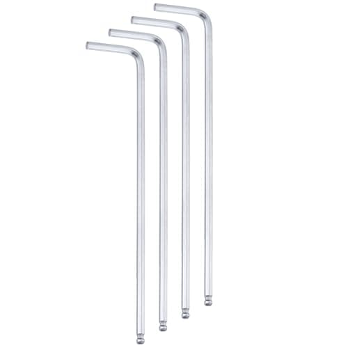 Image of sourcing map 4pcs Ball End Hex Key Wrench 3mm Metric Chrome-Vanadium Steel L-Shape Long Arm Hexagon Wrenches Repairing Tool for Home Bike Motorcycle Repair, Silver