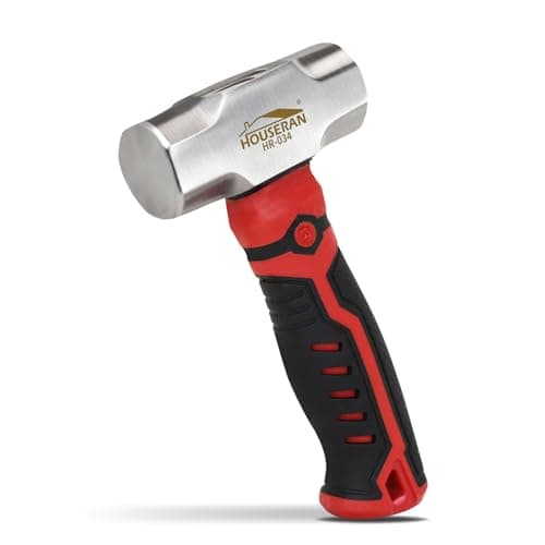 Image of HOUSERAN Mini Sledge Hammer, 1.24lb Sheet Metal Hammer, Non-Slip Rubber Handle, Red and Black