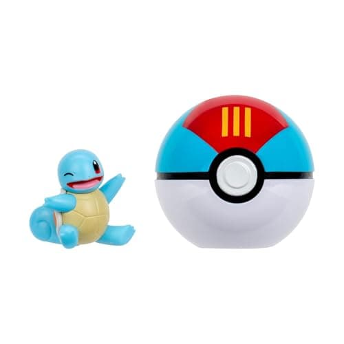 Image of Pokémon Clip ‘N’ Go Squirtle and Lure Ball - Includes 2-Inch Battle Figure and Poké Ball Accessory