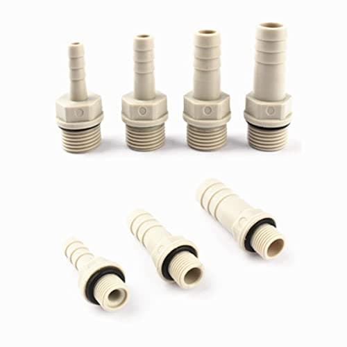 Image of CTLH20 1Pcs 1/8" 1/4" 3/8" 1/2" 3/4" Male Thread To 6-25mm POM Pagoda Connector Soft Pipe Joint Plastic Tech Hose Connector With Washer-8mm,1/2"