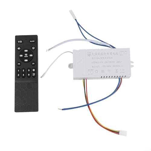 Image of ZiStarlilife 1 Pack DC Inverter Ceiling Fan Controller with Remote for Dimming and Color Tuning, Variable Frequency Driver for LED Oscillating Fans, Black ABS Material for Home Office(B)