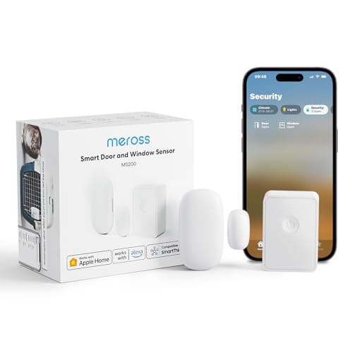 Image of Meross Smart Door Window Sensor, Mini Contact Sensor for Security and Home Automation, WiFi Alarm System, Real-Time Alert, Works with HomeKit, Alexa, Google, SmartThings, Meross Hub Included Start Kit