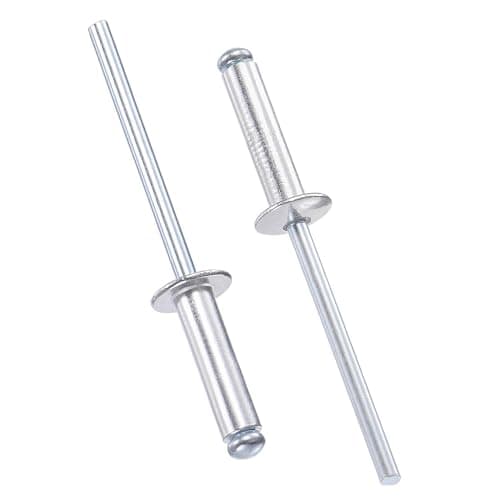 Image of TOP-VIGOR Aluminium Blind Rivets 4mm x 16mm, Silver Pop Rivets for Metal Fixing, Open-End Pop Blind Rivets for DIY, Furniture & General Repairs, Pack of 60