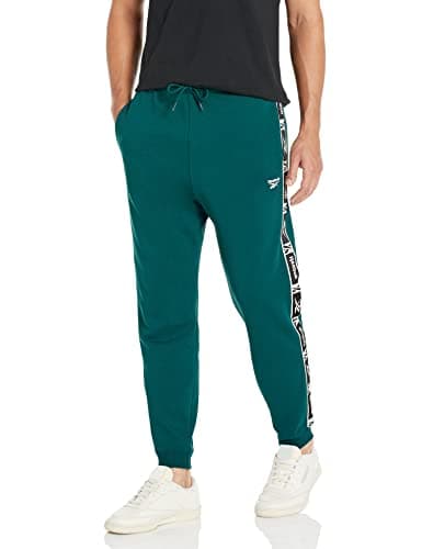 Image of Reebok Men's Standard Identity Joggers, Forest Green/White Logo Tape, 3X-Large