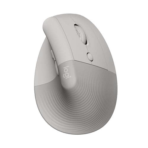 Image of Logitech Lift Vertical Ergonomic Mouse, Wireless, Bluetooth or Logi Bolt USB receiver, Quiet clicks, 4 buttons, compatible with Windows/macOS/iPadOS, Laptop, PC - Sand