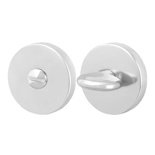 Image of EAI Round Bathroom Thumbturn & Release Set - Polished Chrome | Universal Silver Door Turn and Release Lock for Bathroom/Toilet with Emergency Coin Release Lock