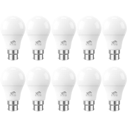 Image of LOEODO B22 Bayonet LED Bulbs 60W Equivalent, 9W Light Bulb, 806 Lumens, 6000K Cool White, Energy Saver Bulb, Non-Dimmable, Pack of 10