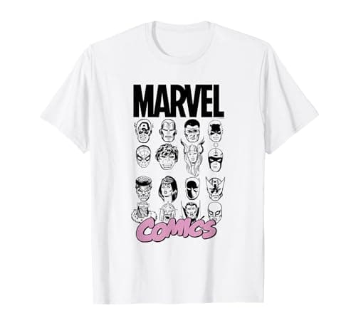 Image of Marvel Comics Multi Heads L T-Shirt