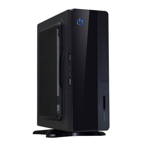Image of CiT MTX-007B Office PC Case with 180W Power Supply – VESA Mountable – Mini-ITX Support – Slim ODD & 3-in-1 Card Reader Support – Ultra-Compact – Business Workstation Case | Black
