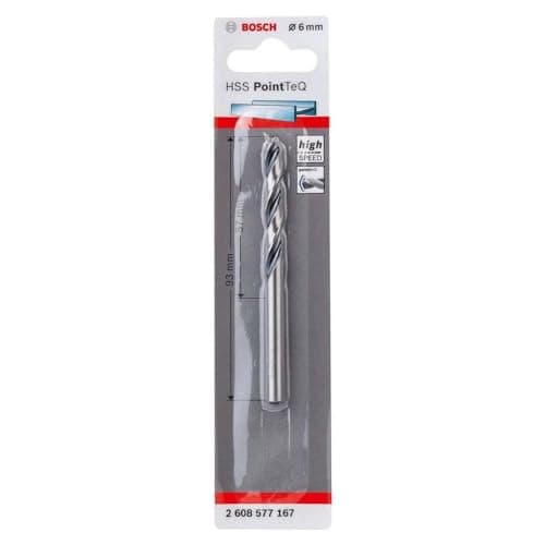 Image of Bosch Professional PointTeQ HSS Twist Drill Bit (for Metal, 6 x 57 x 93 mm, Accessories for Drill Driver)