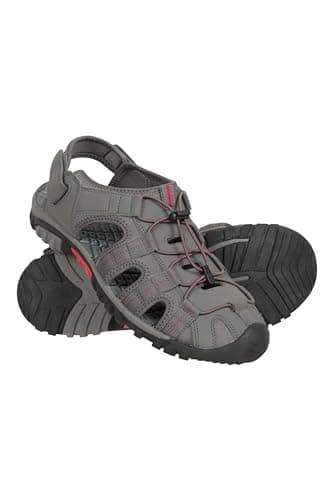 Image of Mountain Warehouse Trek Mens Shandal - Neoprene Upper Shoes Sandals, Soft Lining, Durable Outsole Footwear, EVA Midsole - Spring Summer Walking, Travelling, Beach Dark Grey Adult Shoe Size 7