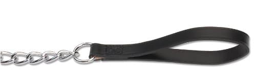 Image of Ancol Heritage Leather Extra Heavy Chain Lead Black 80cm