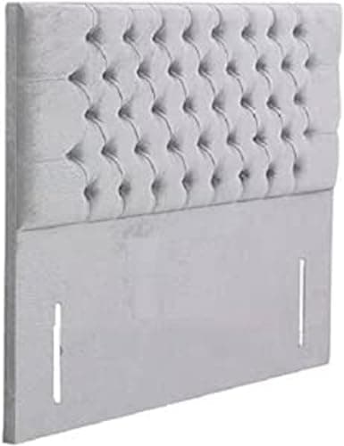 Image of mm08enn Luxury Colchester 50" Tall Floor standing Headboard Upholstered in Turin Fabric | King Size | Double | Single (4ft6 Double, Grey)