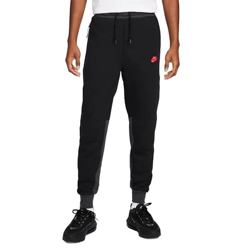 Image of Nike Sportswear Tech Fleece Men's Joggers, Black/Red, Small