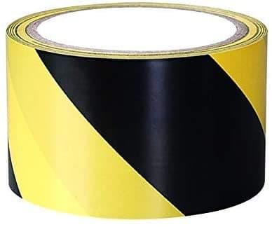Image of 1 Roll - Hazard/Warning Safety Tape Colours Black & Yellow Size 50mm x 33M