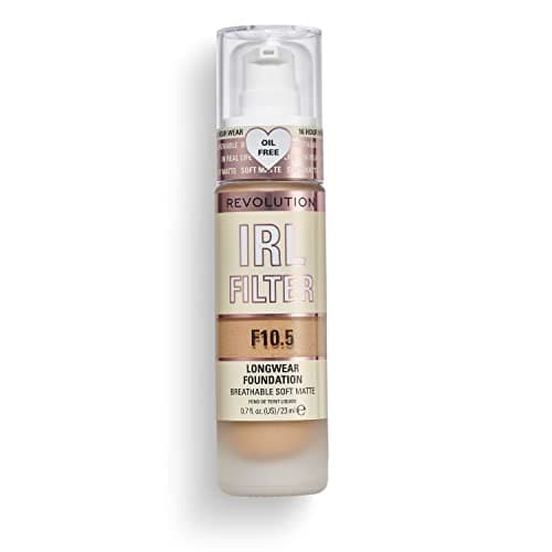 Image of Revolution Beauty London IRL Filter, Longwear Foundation, Medium to Full Coverage, Matte Finish, 16 Hour Wear, F10.5, Skin tones, 23ml