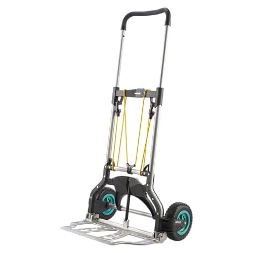 Image of wolfcraft TS 850 Offroad Transport System – Robust Folding Hand Truck with 100kg Load Capacity, Telescopic Handle, Heavy Duty All-Terrain Cart for Outdoor Gardens and Construction Use