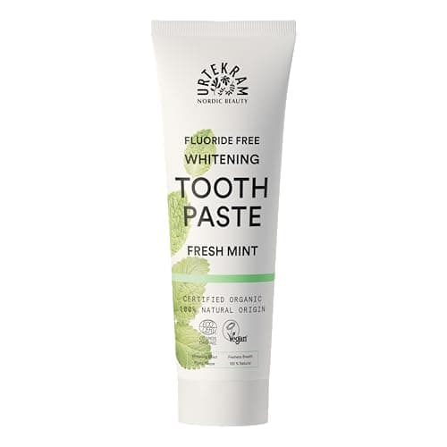 Image of Urtekram Flouride Free Fresh Mint Toothpaste - Vegan - Organic - Natural Ingredients - Urtekram Dental, 75ml (Pack of 1)