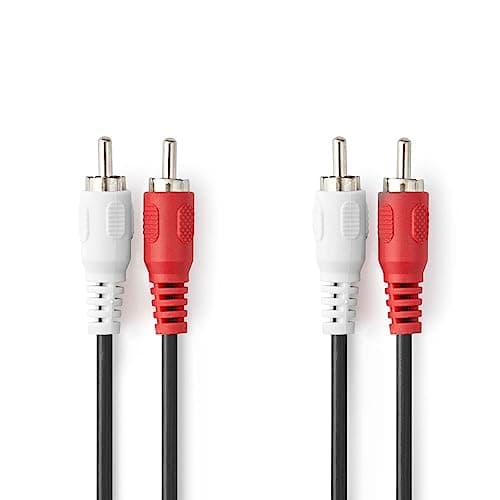 Image of NEDIS Stereo Audio Cable, 2x RCA Male to 2x RCA Male, For Connecting CD/DVD Player to Amplifier, Stereo Sound, Colour-Coded Plugs, 1.50m