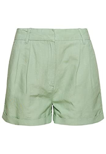 Image of Superdry Womens Studios Linen Short Shorts, Blue Surf, S