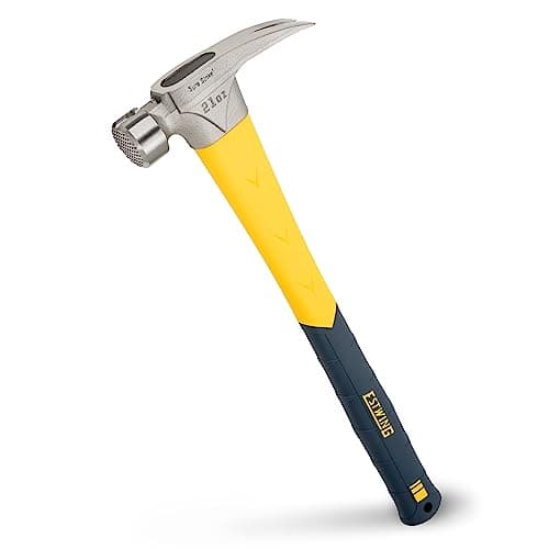 Image of ESTWING Sure Strike Hammer - 21 oz Rip Claw Hammer with Milled Face & Fiberglass Handle - MRF21LM