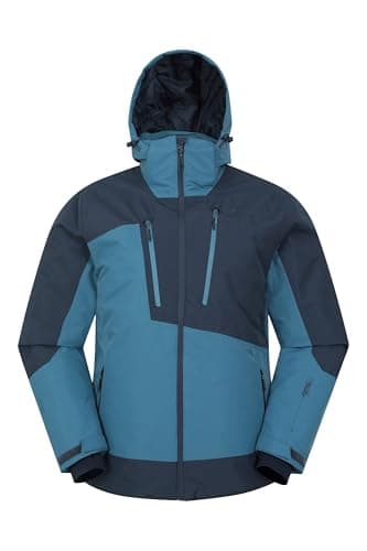 Image of Mountain Warehouse Supernova Mens Ski Jacket - Warm, Breathable, Waterproof & Padded Coat, Thermal Tested -30°C - Best for Autumn, Winter, Skiing, Winter Sports Blue L