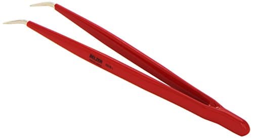 Image of Bahco 5516 I General Purpose Tweezers 150mm of Special Hardened Steel/PVC, red