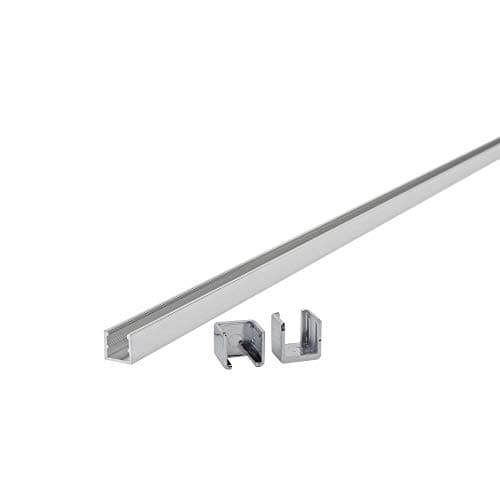 Image of Milano Portland 1400mm Wet Room Shower Enclosure Screen Floor Channel and End Caps - Chrome