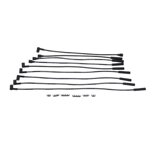 Image of TAKPART 1 Set 8mm HT Leads Ignition Wires Cables Black Compatible for Rover V8 Double Silicon leads