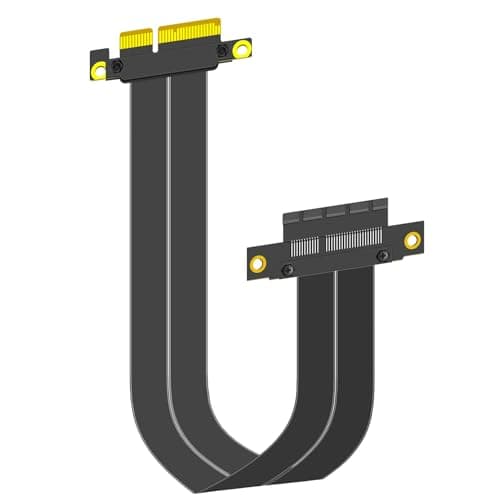 Image of GLOTRENDS 300mm PCIe 4.0 X4 Riser Cable for M.2, WiFi, Firewire, USB, Sound Cards, etc