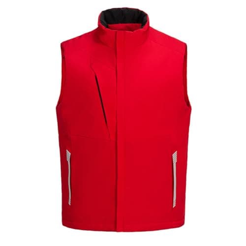 Image of YOUTHUP Men's Windproof Warm Puffer Cotton Vests Stand Collar Waterproof Softshell Gilet Casual Sleeveless Jacket(Red,S)