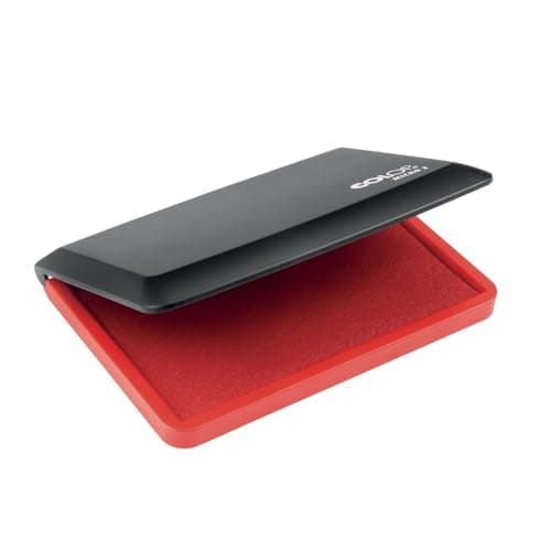 Image of COLOP Micro 2 Red Rubber Stamp Ink Pad. Measures 110x70mm. Best Ink Pad for Home, Office, and Crafting Use. Water-Based, Non-Toxic, Document-Proof and Vegan Friendly.