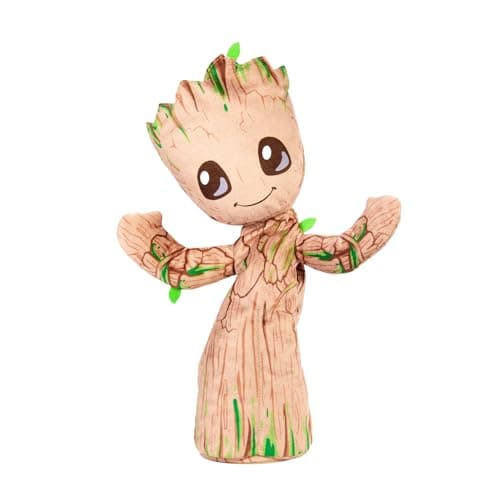 Image of Mattel Marvel Plush, Dancing Groot English-Speaking Soft Toy, 13 Inches Tall with Sound, Phrases, Music & Dance Moves, JDW97