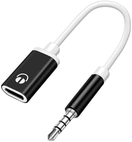 Image of Black Headphone Jack Adapter, 3.5mm Male to TypeC Female Audio Cable Cord, USB C to Aux Audio Dongle Cable Cord, Compatible with MP3 CD Players, Laptops, Tablets, Smartphone, Headphone Adapters