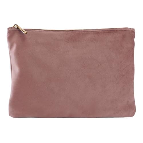 Image of BagBase - Polyester Velvet Accessory Pouch - Large Rose Quartz, Accessory Bag and Office Organiser for Men and for Women - Car Keys Pouch - Wash Bag