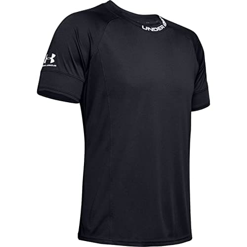 Image of Under Armour Challenger III Training Top, Breathable Sport T Shirt, Sports Top Men, Black (Black/White (001)), L