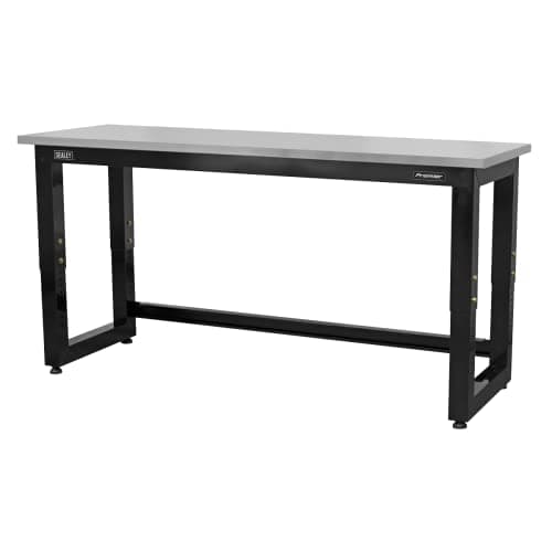 Image of Sealey 1830mm Heavy-Duty Steel Adjustable Workbench with Stainless Steel Worktop - APMS23