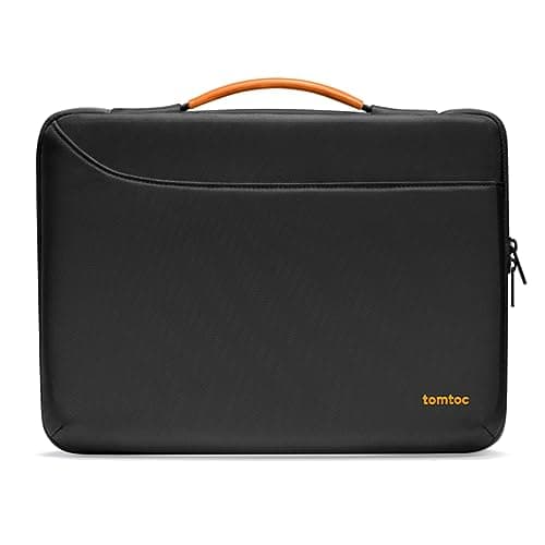Image of tomtoc 360 Protective Laptop Carrying Case for 14-inch MacBook Pro M1/ A2442 Pro/Max 2021, 13-inch MacBook Air M2/A2681 with Hardshell Case, Water-Resistant MacBook Accessory Sleeve Bag, Black