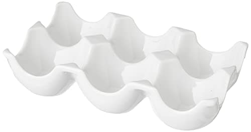 Image of Apollo 1742 White Ceramic 6 Egg Holder, 15.7x10x3.8
