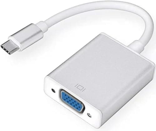 Image of USB-C Type C 3.1 to VGA Cable, Adapter, Converter - Compatible with Laptops, Macbook, Windows, Chromebook - HD Display Support (White)