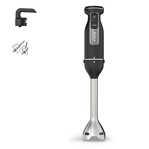 Image of Ninja Foodi 2-in-1 Hand Blender & Hand Mixer, Food Processor with 2 Attachments, 850W Powerbase, Immersion Blender, 5 Mixing Speeds, 2 Blending Speeds, 1.5m Cord, Black CI090UK