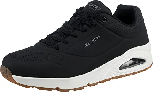 Image of Skechers Men's Uno Stand on Air Sneaker, Dark Black Durabuck Trim, 7 UK