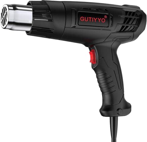 Image of GUTIYYO Heat Gun, Professional Hot Air Gun Kit Dual Temperature Settings 300℃~500℃ and Overload Protection, Heat Gun for Crafts, Shrink, Wrapping, Paint Removing (4 Nozzles) (Black)