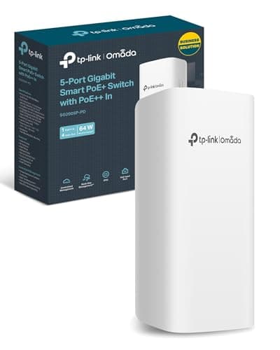 Image of TP-Link 5 Port Gigabit Outdoor Smart Ethernet Switch, Up to 200m PoE Network Splitter, 1-Port PoE++ In and 4-Port PoE+ Out, Weatherproof, Cloud Management (SG2005P-PD)