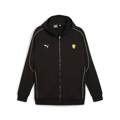 Image of PUMA Mens Scuderia Ferrari Race Hooded Sweat Jacket Athletic Outerwear Casual - Red, Black, XL
