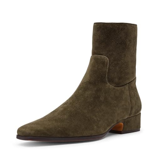 Image of Steve Madden Women's Dusty Ankle Boot, Olive Suede, 6 UK