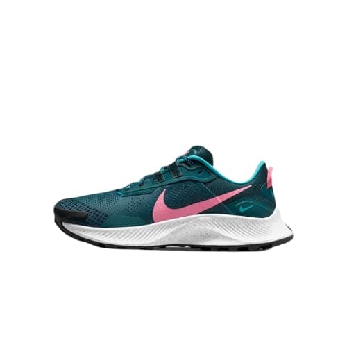 Image of Nike Women's Pegasus Trail 3 GTX Gore-TEX Trail Running Shoes, Dark Teal Green/Pink Glow, 5.5 M US, Dark Teal Green/Pink Glow, 3 UK