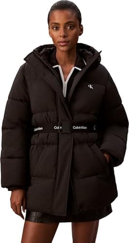 Image of Calvin Klein Women’s Belted Mid Weight Puffer Jacket, Black (Black), XL